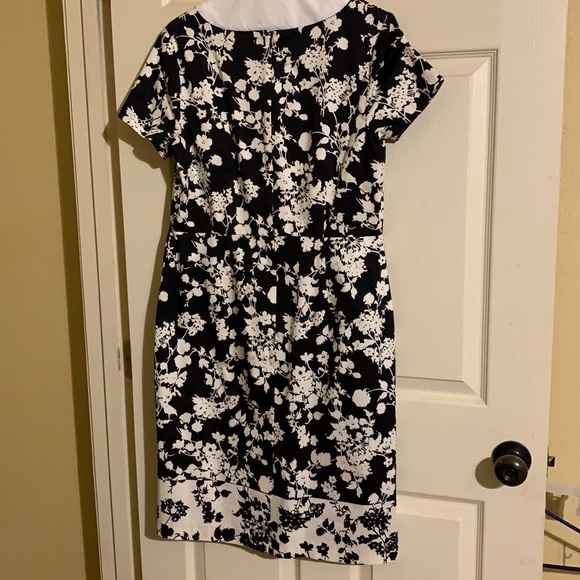 Talbot’s Black and Ivory Print Dress Size 10 - Picture 7 of 9